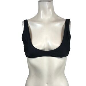 Aerie Womens Small Black Scoop Neck Bikini Top Swimsuit 0753-3132 NEW